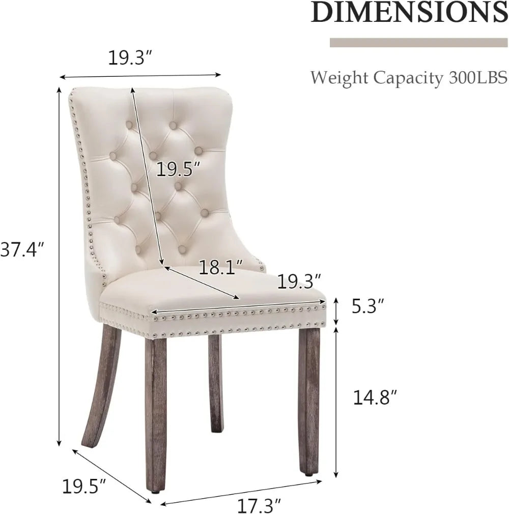 Upholstered Velvet Dining Room Chairs with Nail-Head Ring Pull Trim