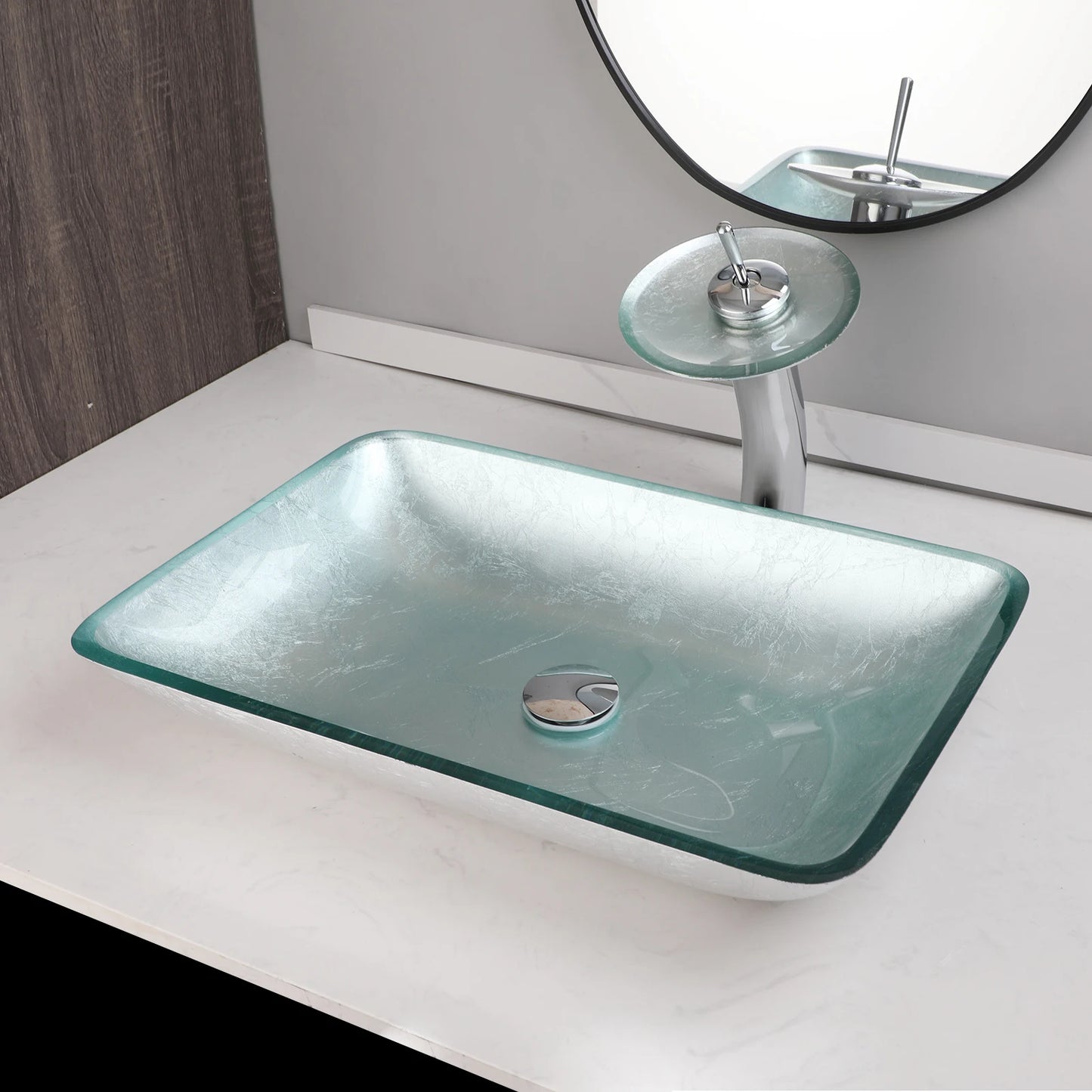Big Tempered Glass Basin Sink
