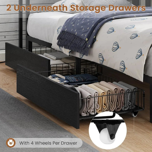Twin Daybed with Storage Bookcase and Drawers