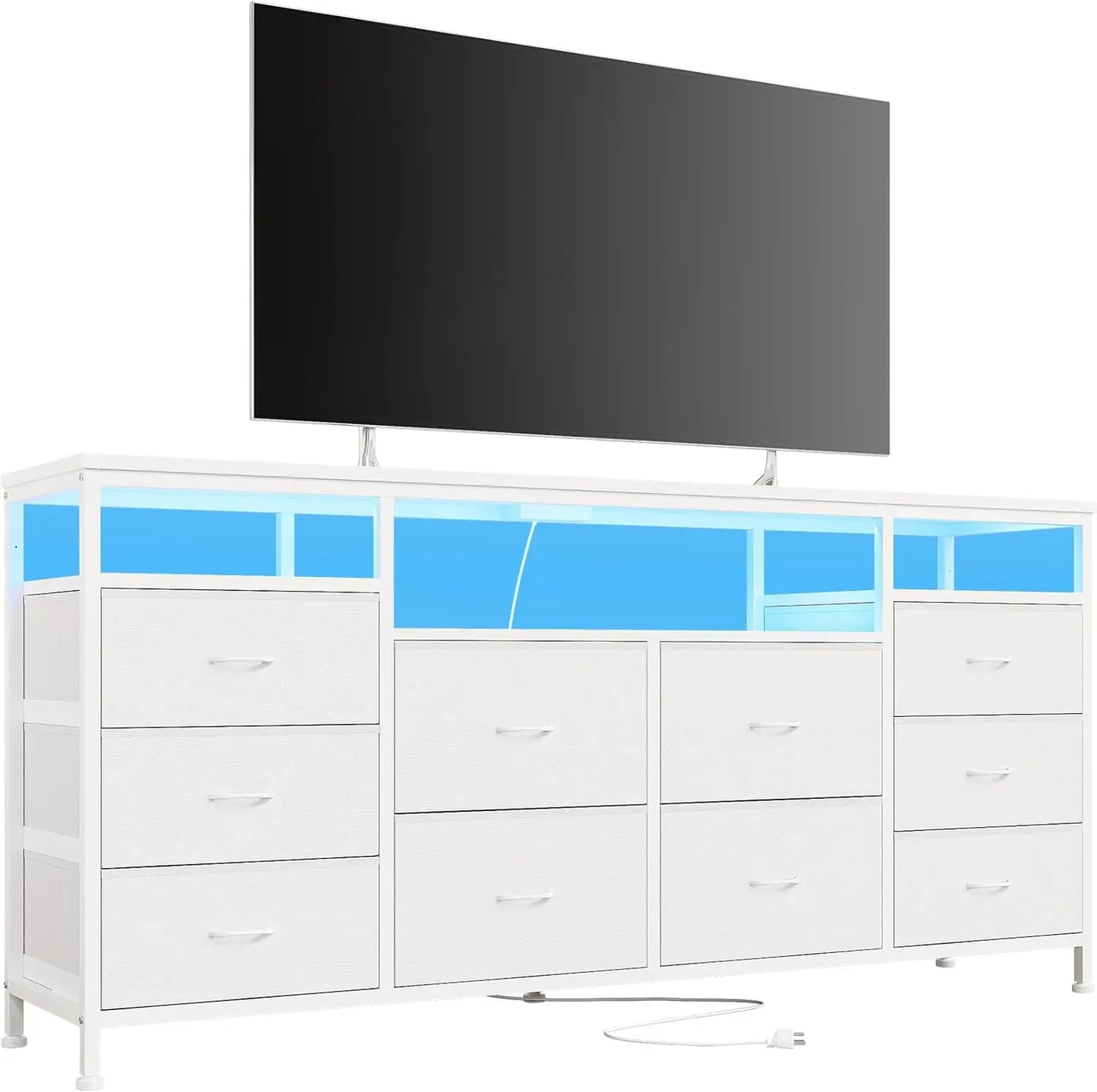 Long Fabric Dresser Entertainment Center