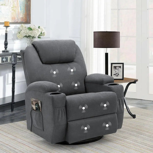 Ergonomic Swivel Rocking Recliner Chair with Massage