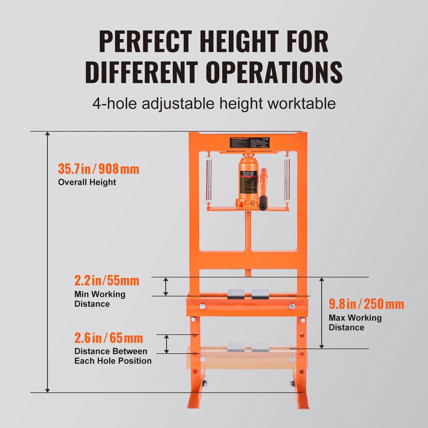 Hydraulic Shop Press 6T H-Frame