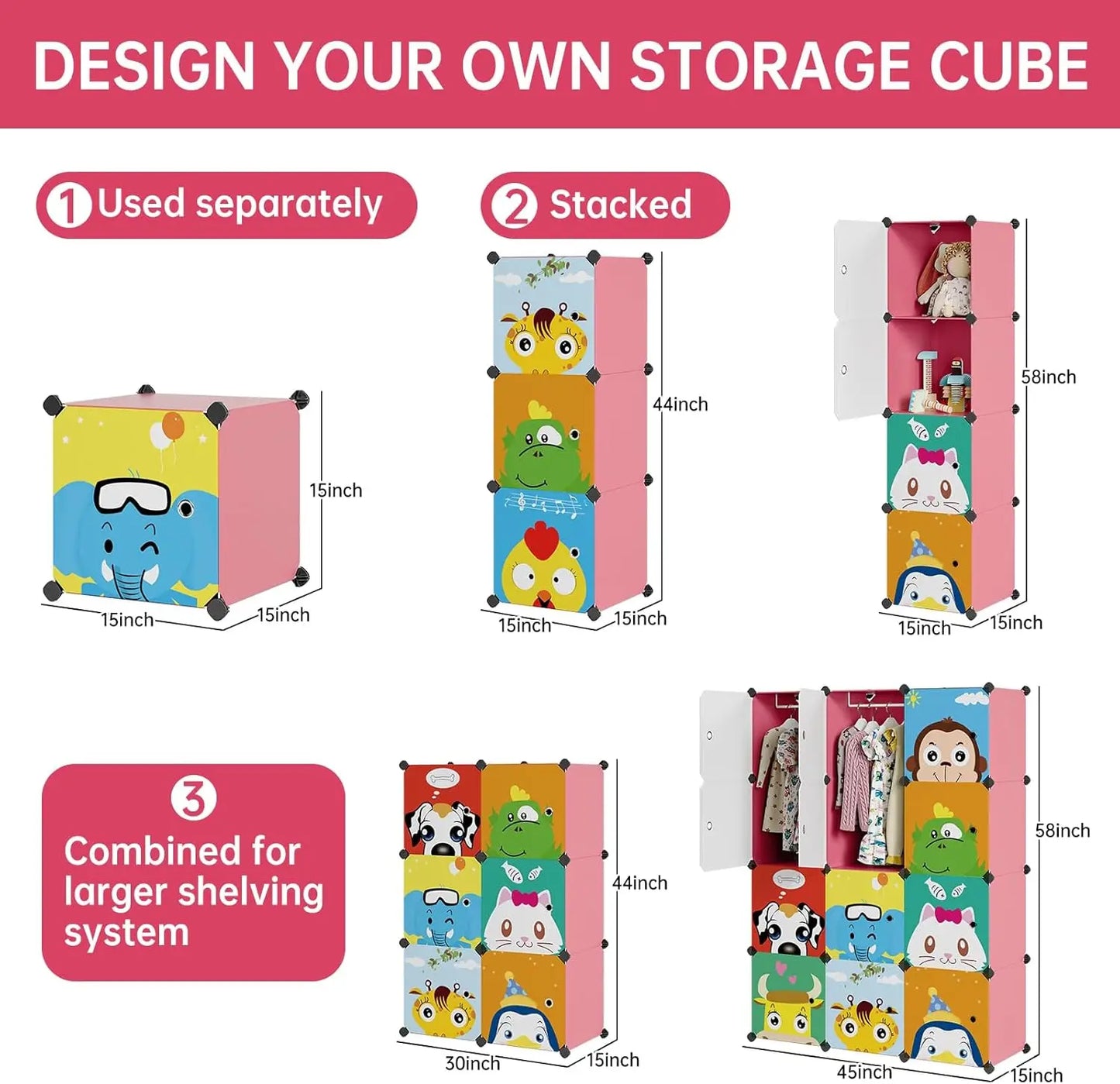 Portable Wardrobe Closet Armorer Storage Rack Cube Organizer