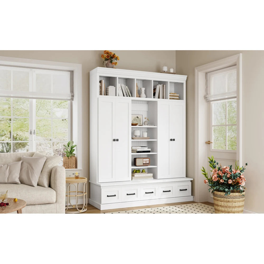 Hall Entryway Storage Organizer Cabinet with Bench