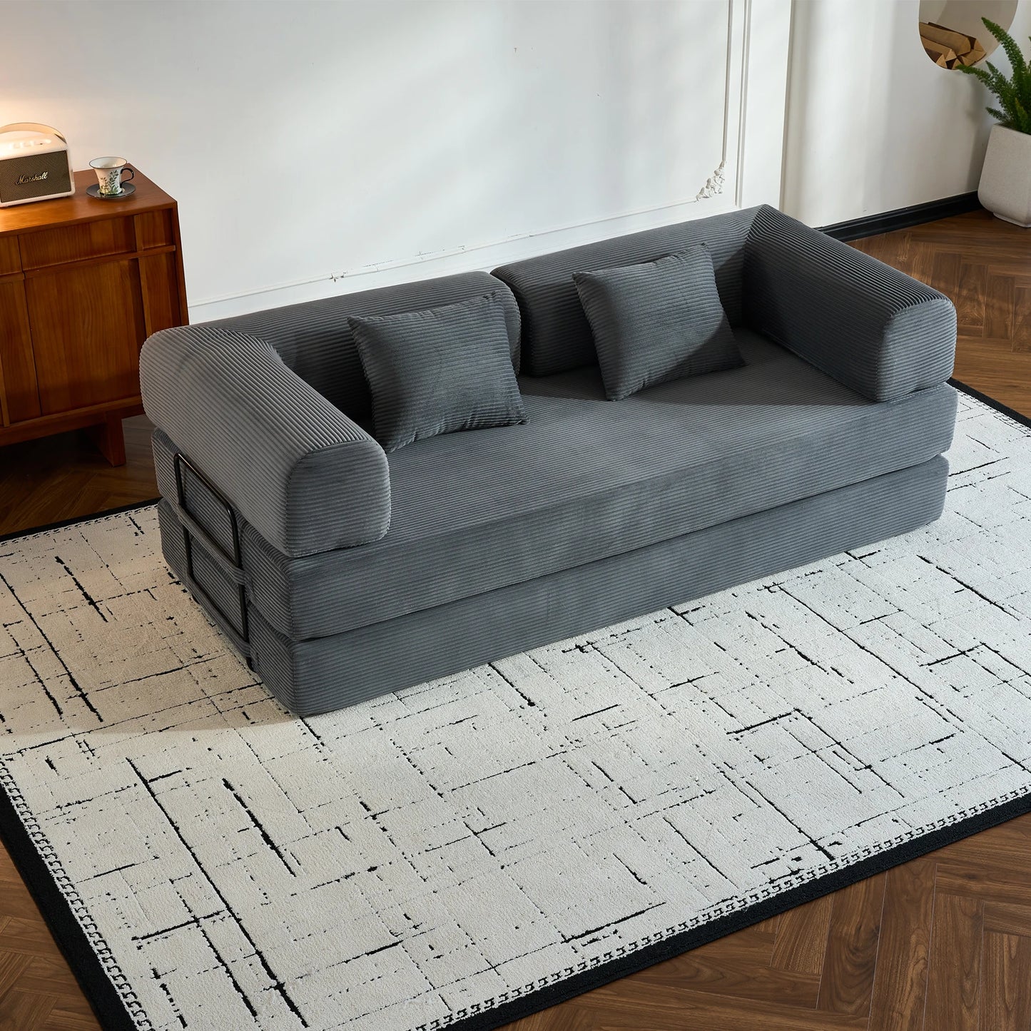 Oversized Corduroy Futon Floor Couch