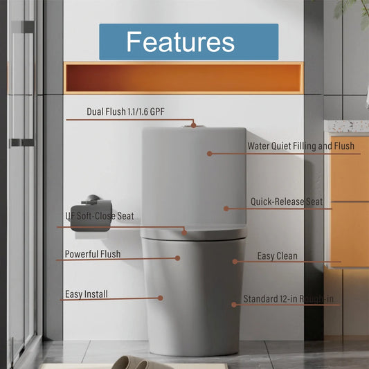 Elongated One Piece Toilet  Water Saving