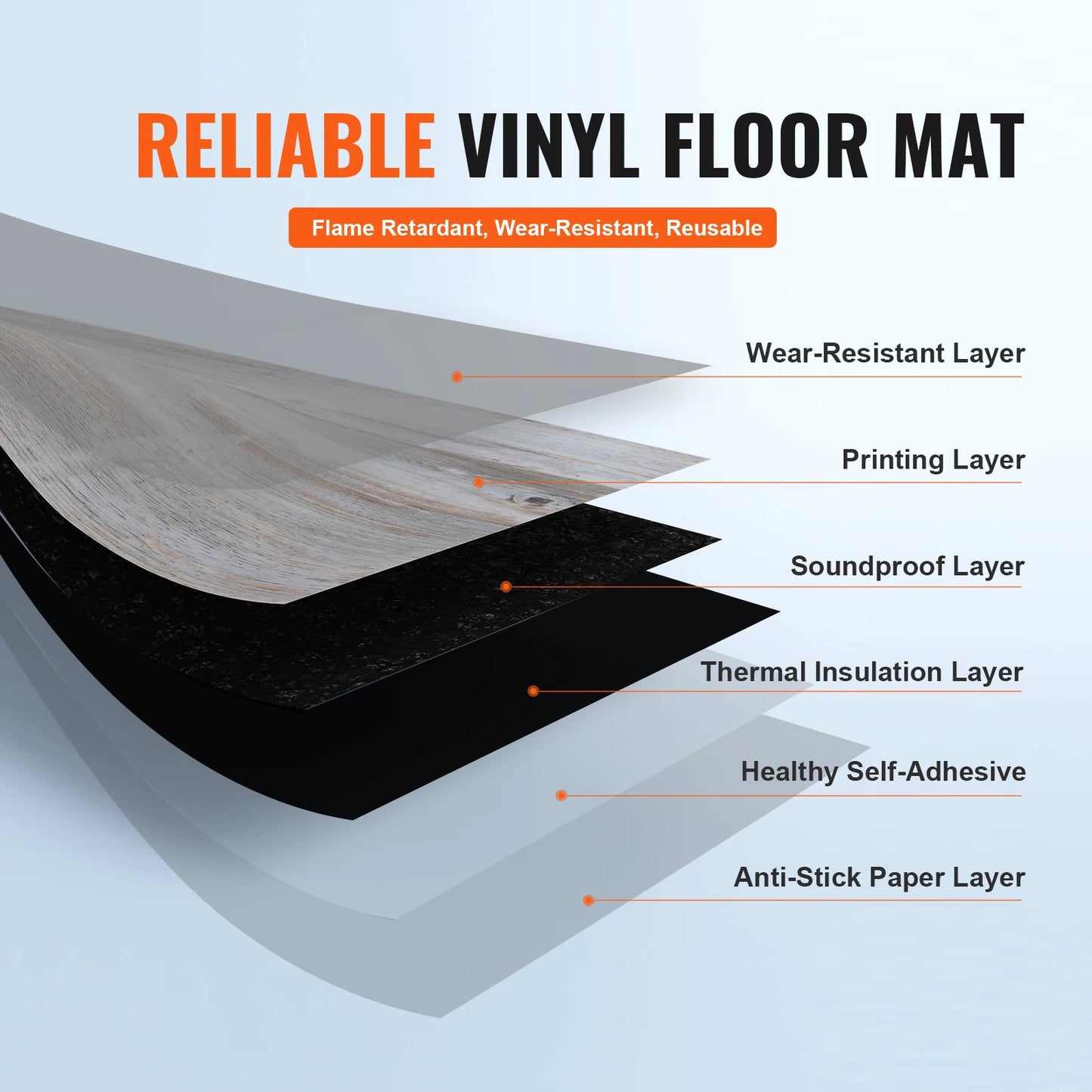Home DIY Vinyl Floor Tiles Grain  Flooring