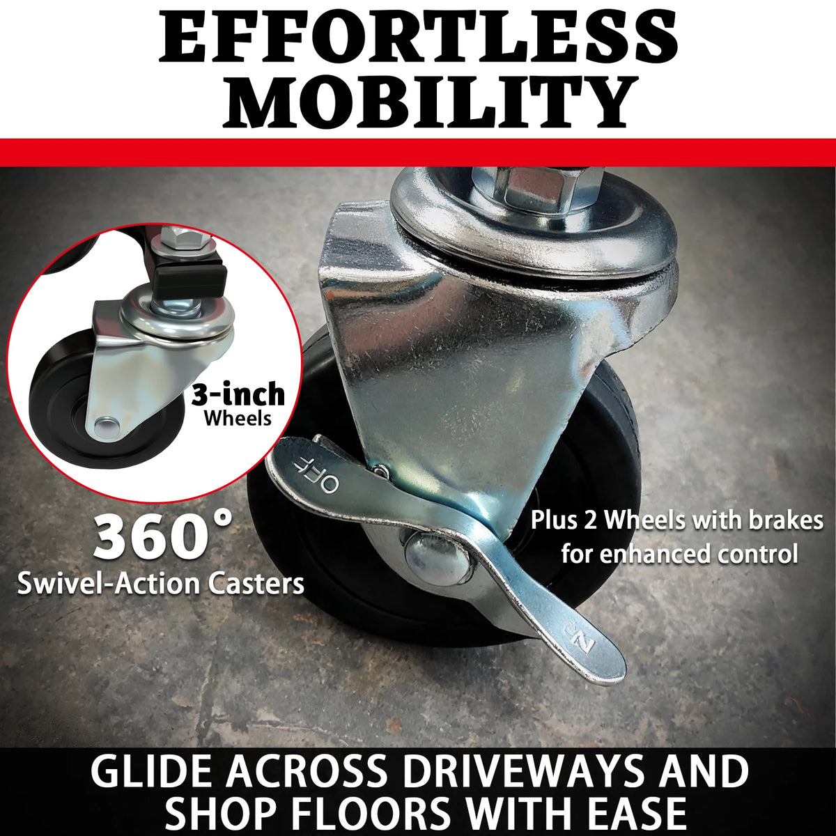 Heavy Duty Garage Stool with Rolling Mechanics Seat