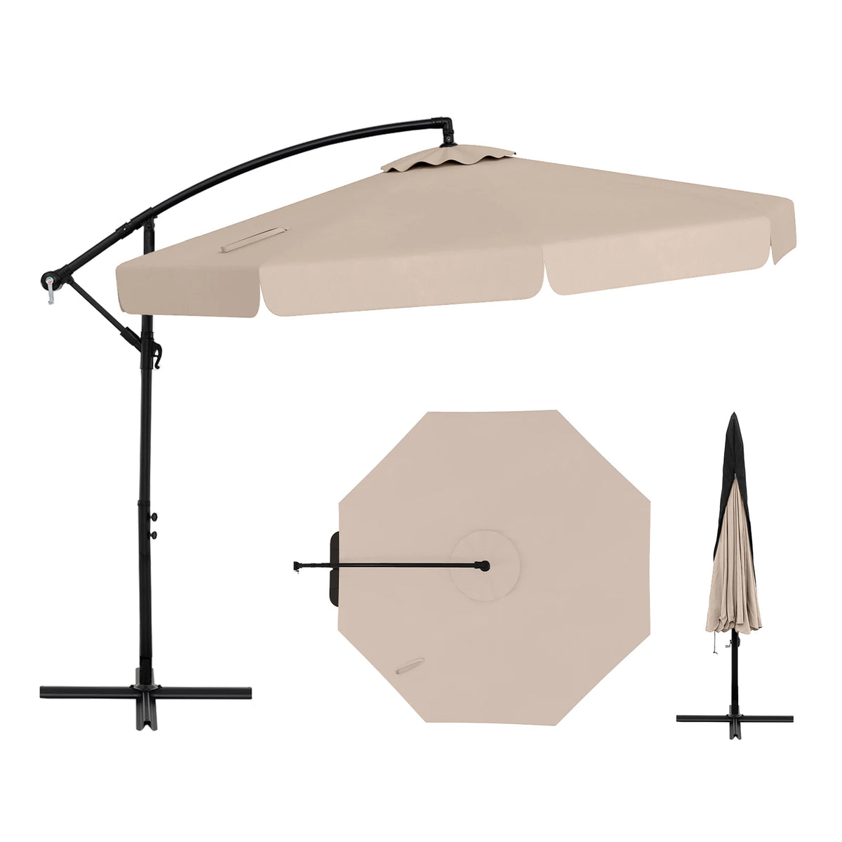 Offset Cantilever Hanging Umbrella with Cover