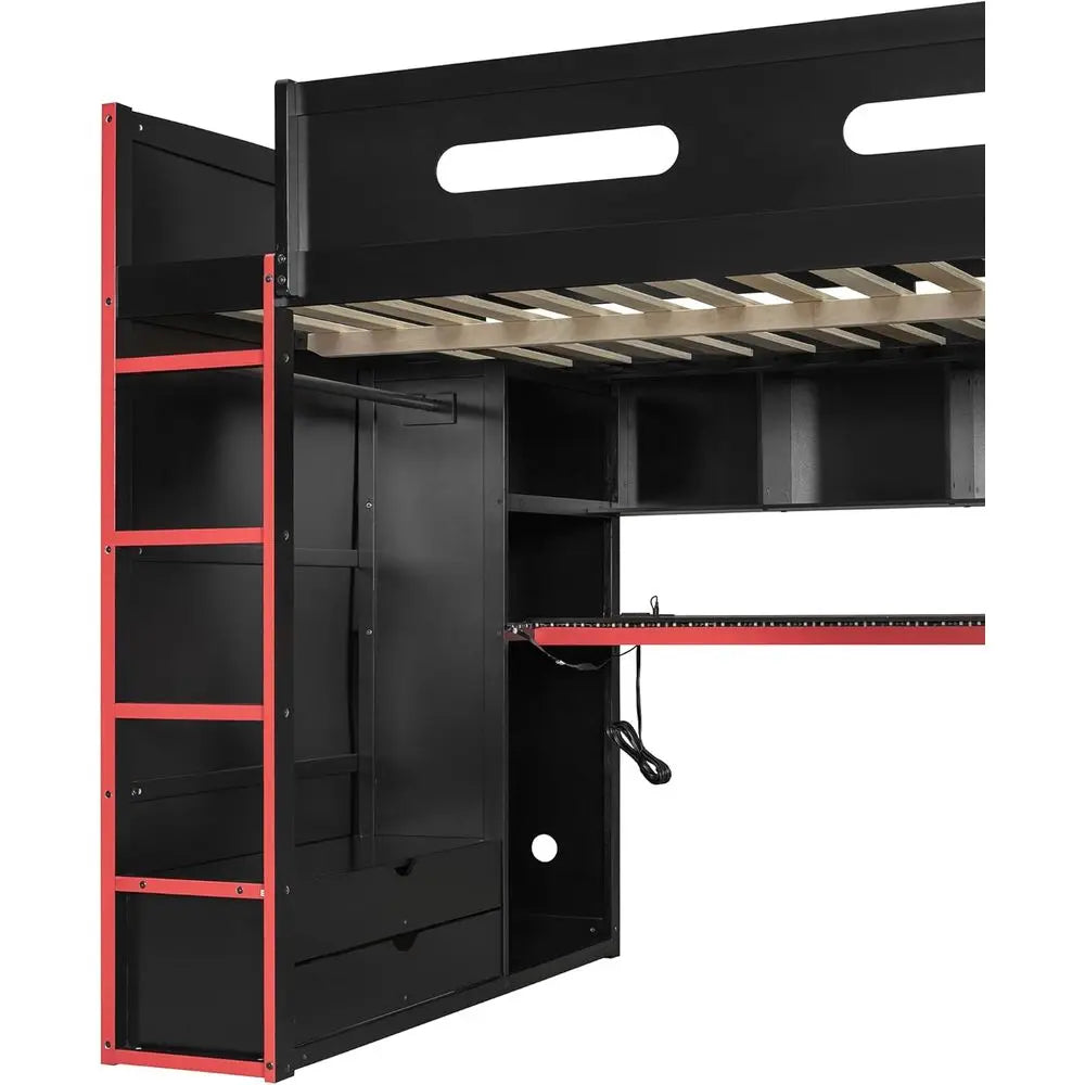 Full-Size Gaming Bed with Desk