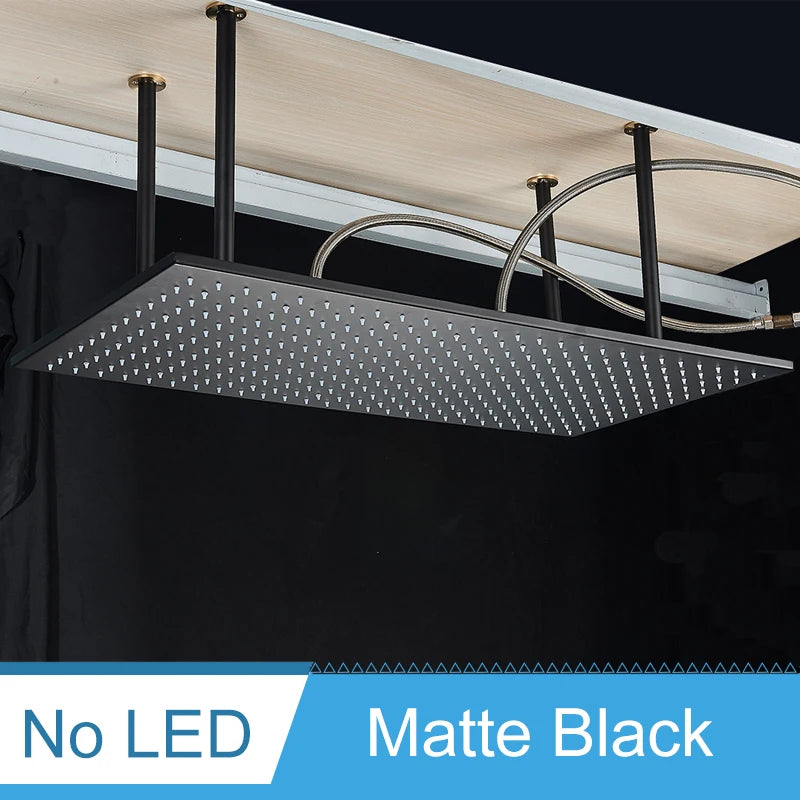 LED Bathroom Shower Rainfall Faucet System Set