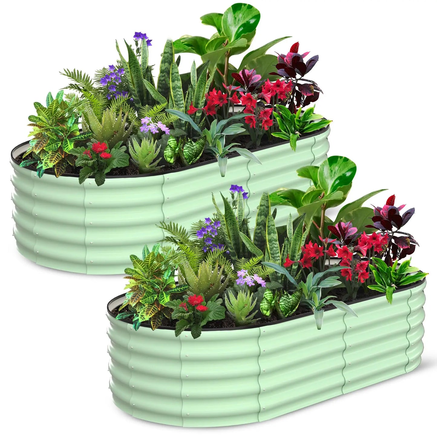 Oval Galvanized Steel Raised Garden Bed