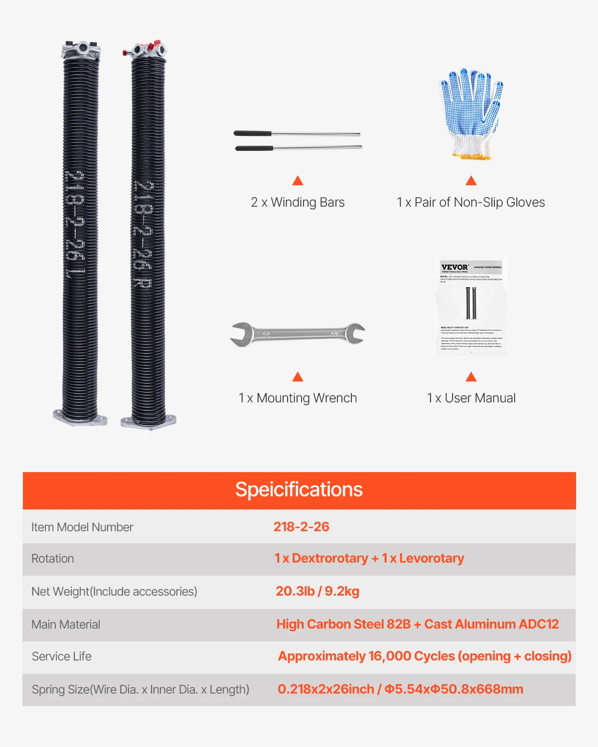 Garage Door Torsion Springs Pair