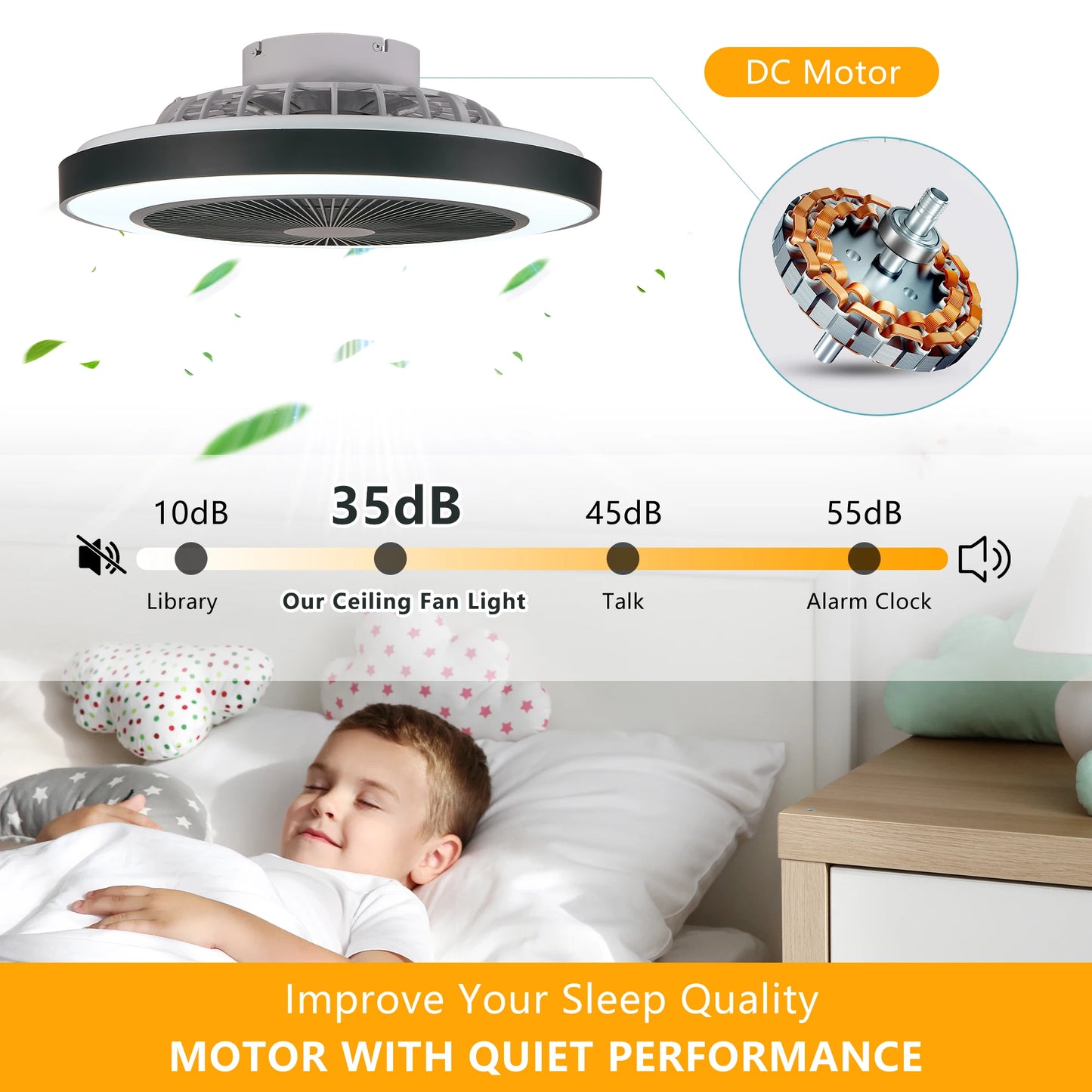 LED Ceiling Fan Light Smart RGB Lights with Remote