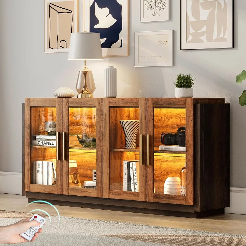 Mixed Color Accent Cabinet with LED Lights