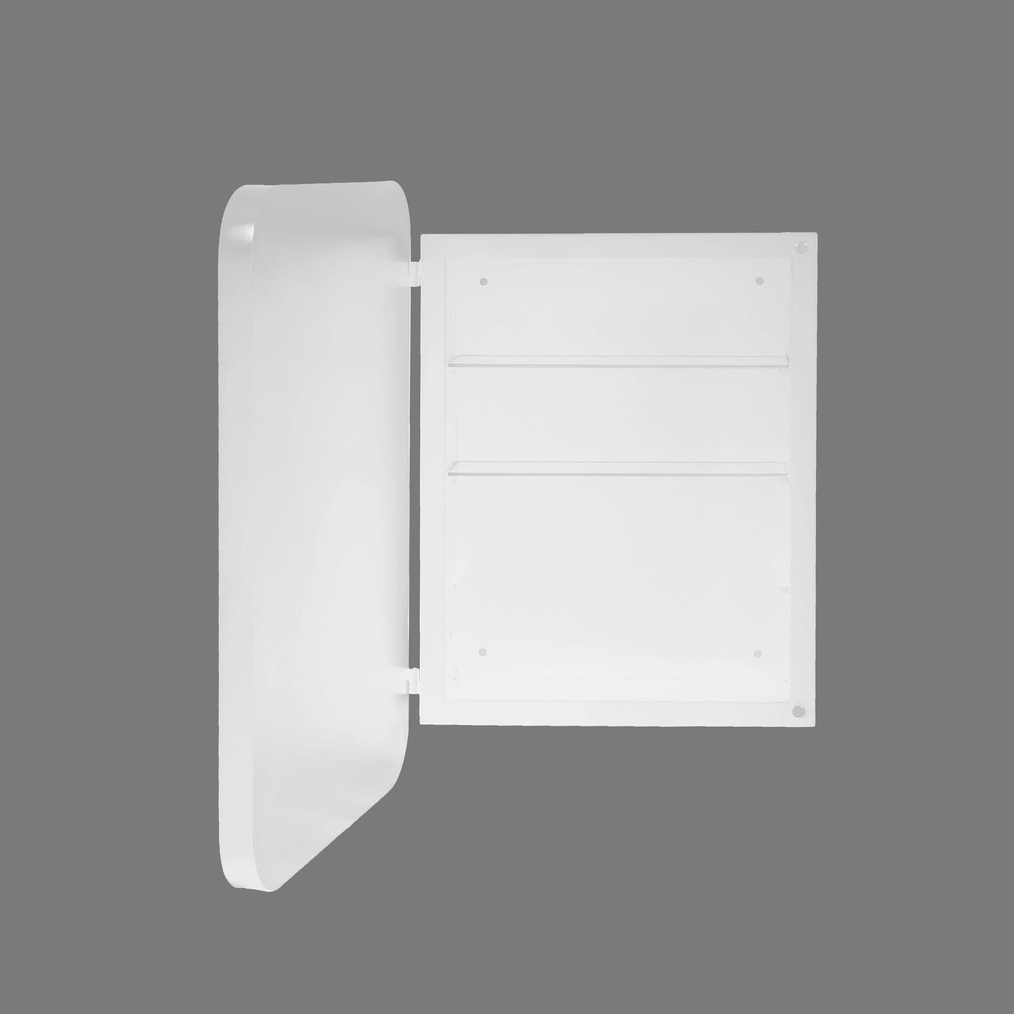 Recessed White Metal Frame with Adjustable Shelves Medicine Cabinet