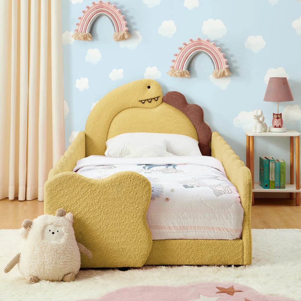 Cute Dinosaur-Shaped Bed with Safety Guardraild