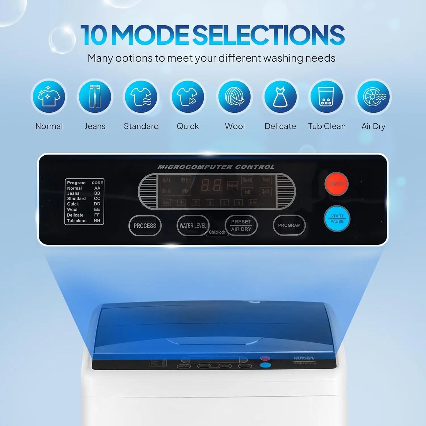 Full-Automatic Electric Laundry Machine with Stainless Steel Drum