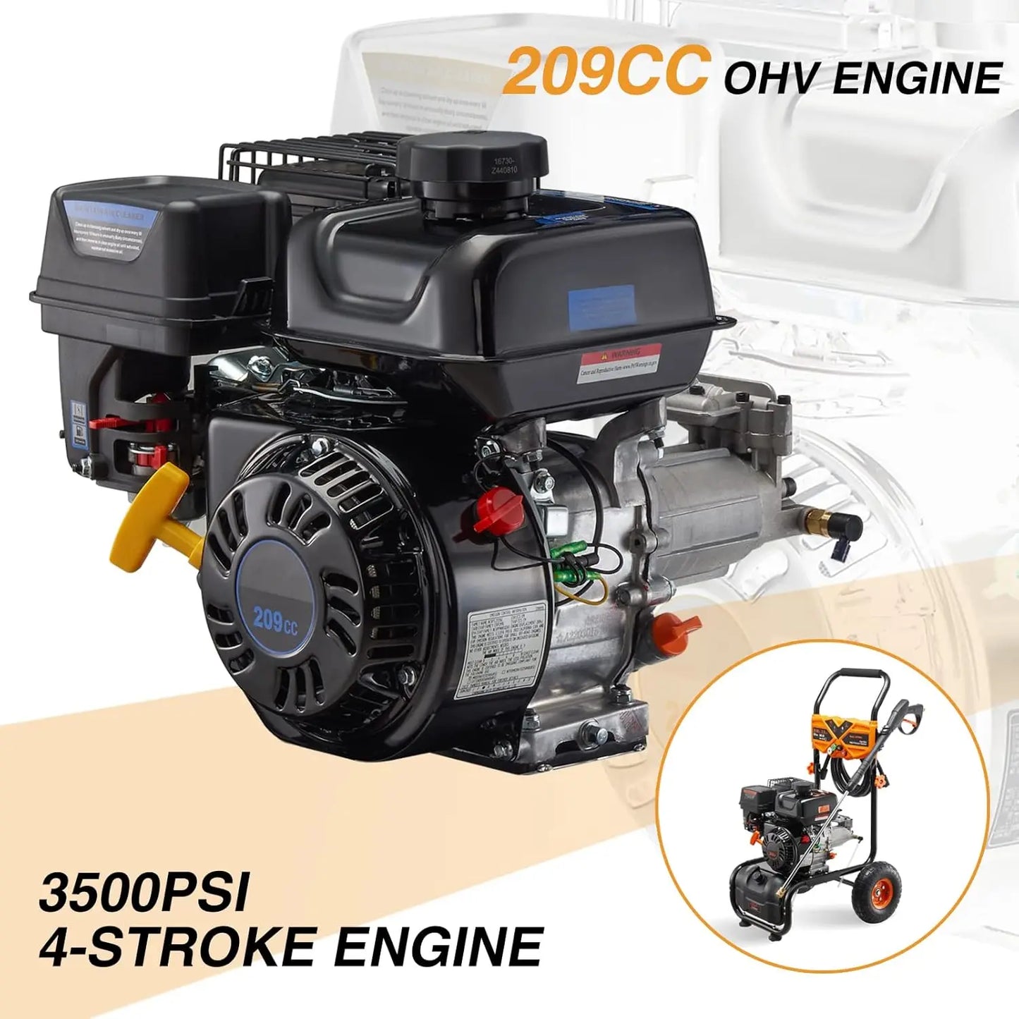 Gas Pressure Washer with 4 Adjustable Nozzles