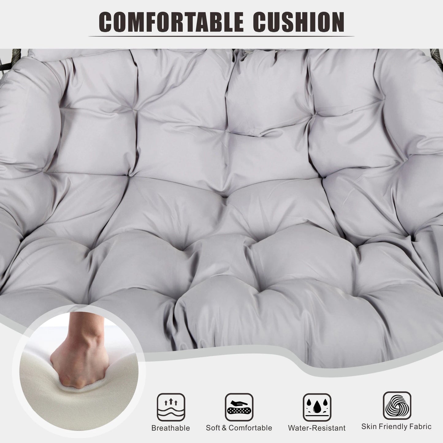 Double Hanging Egg Chair with Stand