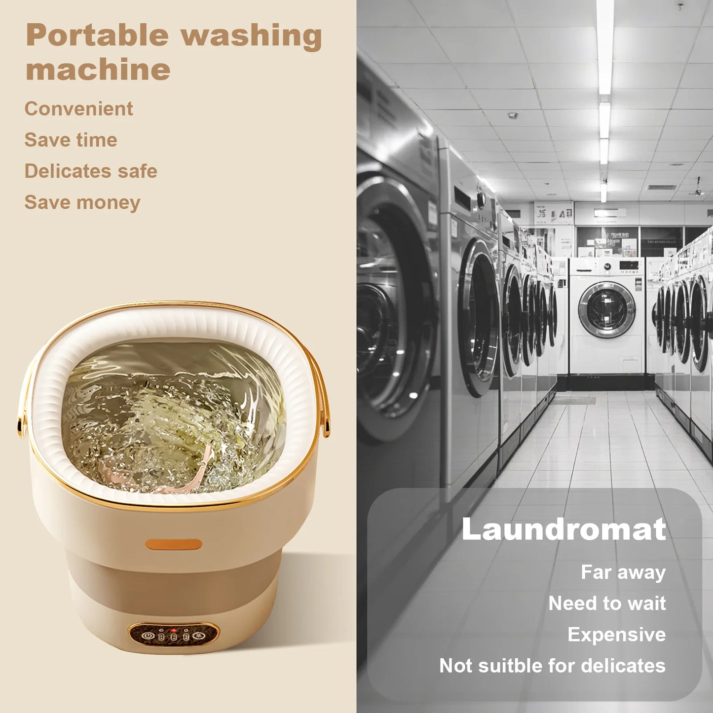 Fully Automatic Portable Washing Machine With Spin Dryer For Underwear, Baby Clothes