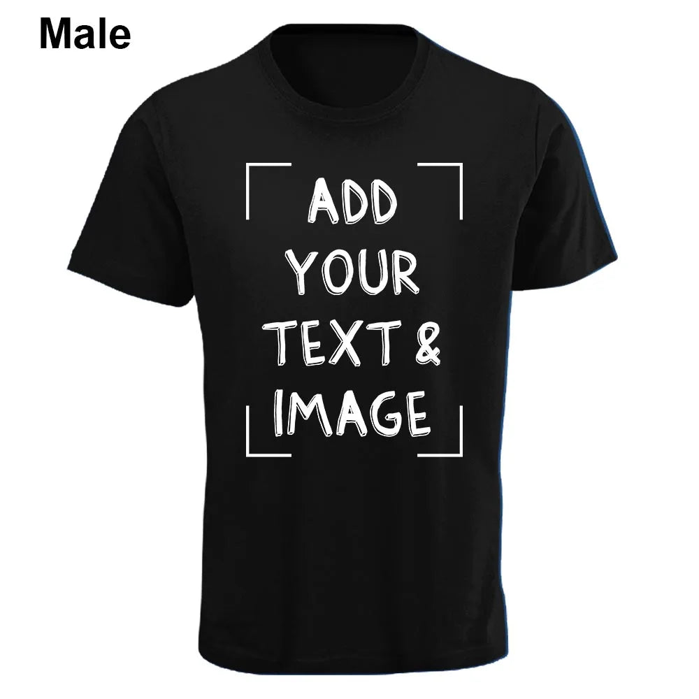 Custom T-shirt with Your Photo Text Image Front Printing Crew Neck