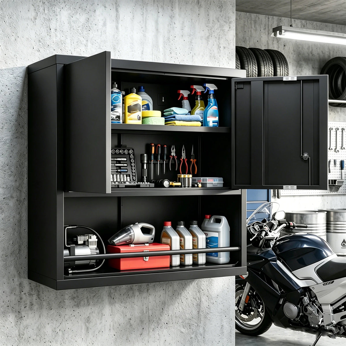 Heavy Duty Wall Mounted Lockable Steel Storage Cabinet
