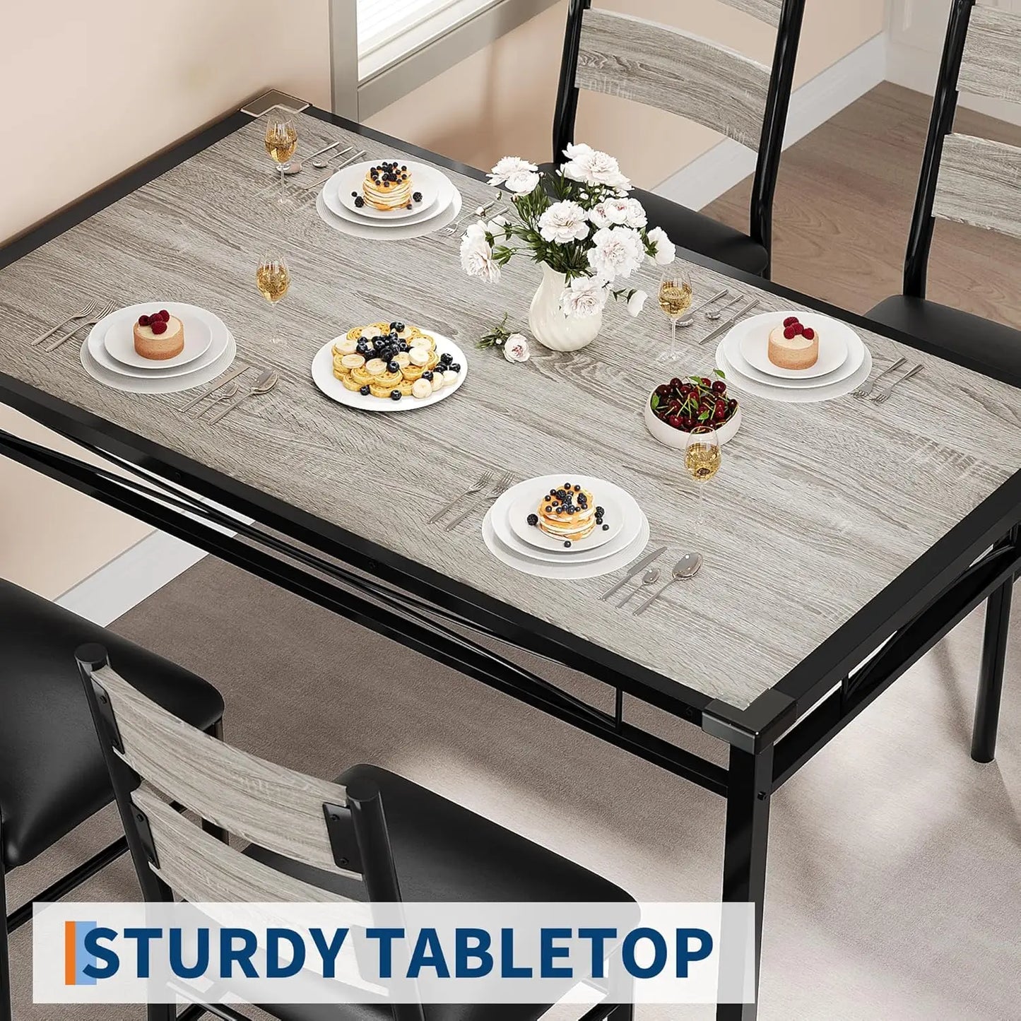 Wooden Dining Table with Corner Protector