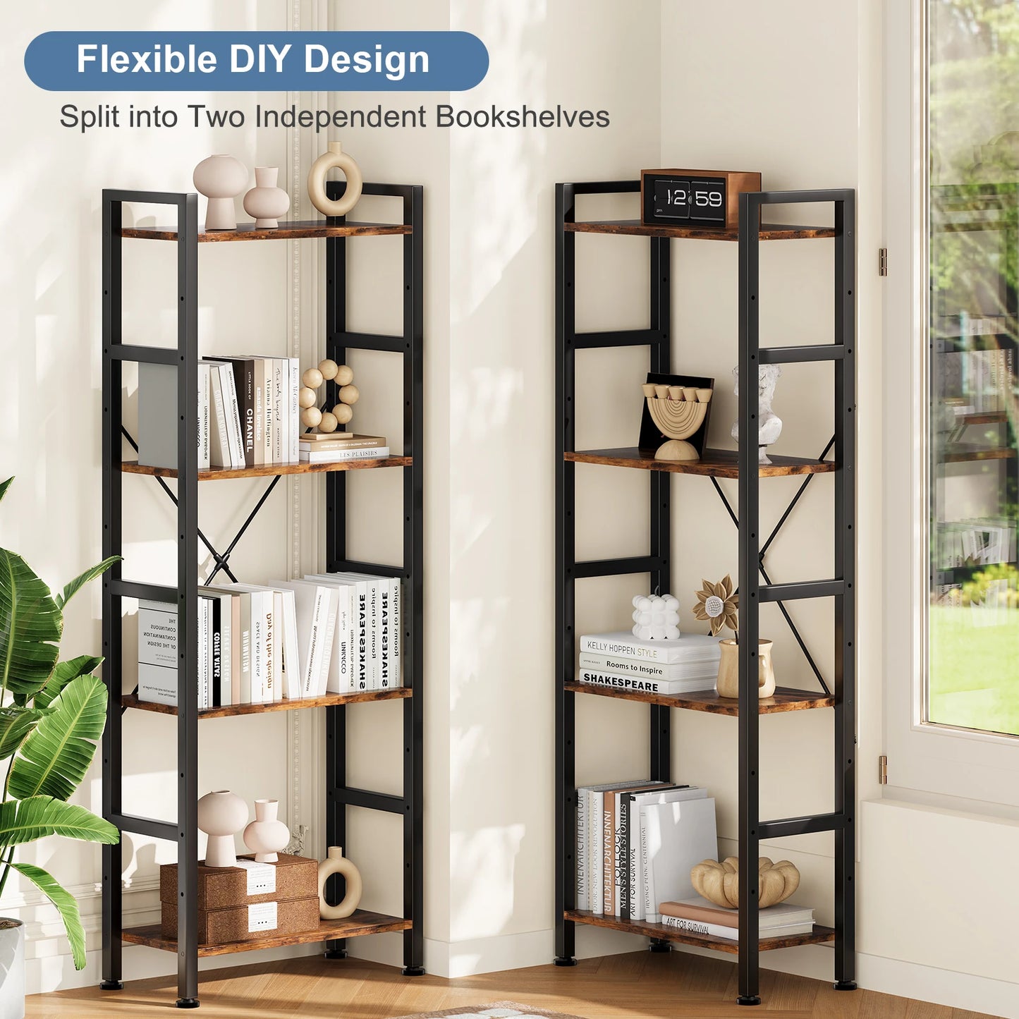 Wide Display Bookshelf Combination Adjustable Shelf Storage
