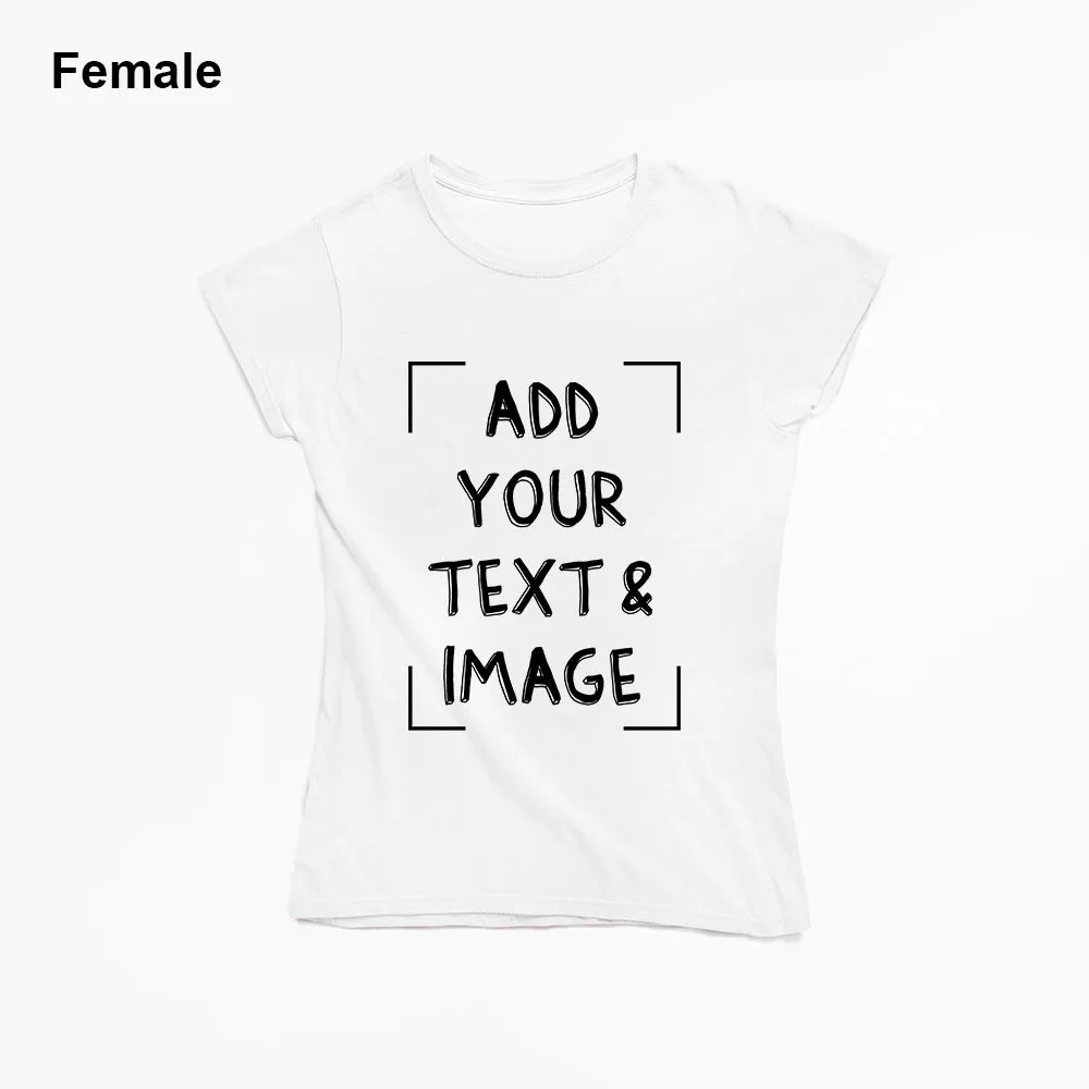 Custom T-shirt with Your Photo Text Image Front Printing Crew Neck