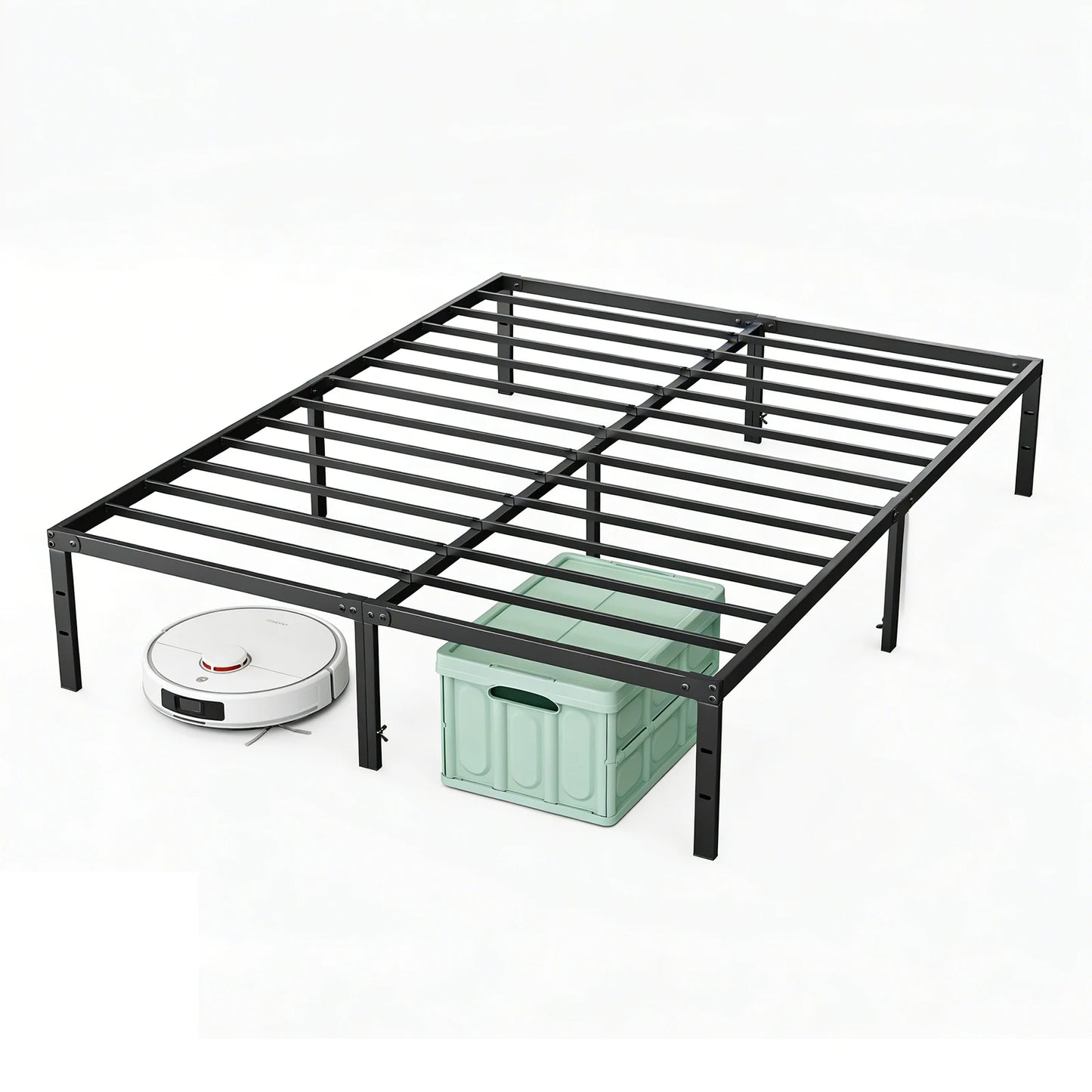 Metal Frame Platform Storage Space Sturdy Steel Slat Support