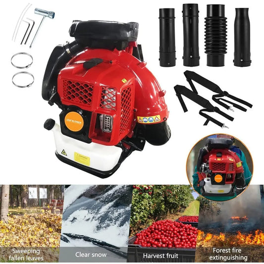 Gas Power Backpack Leaf Blower with Airflow and Extreme Speed