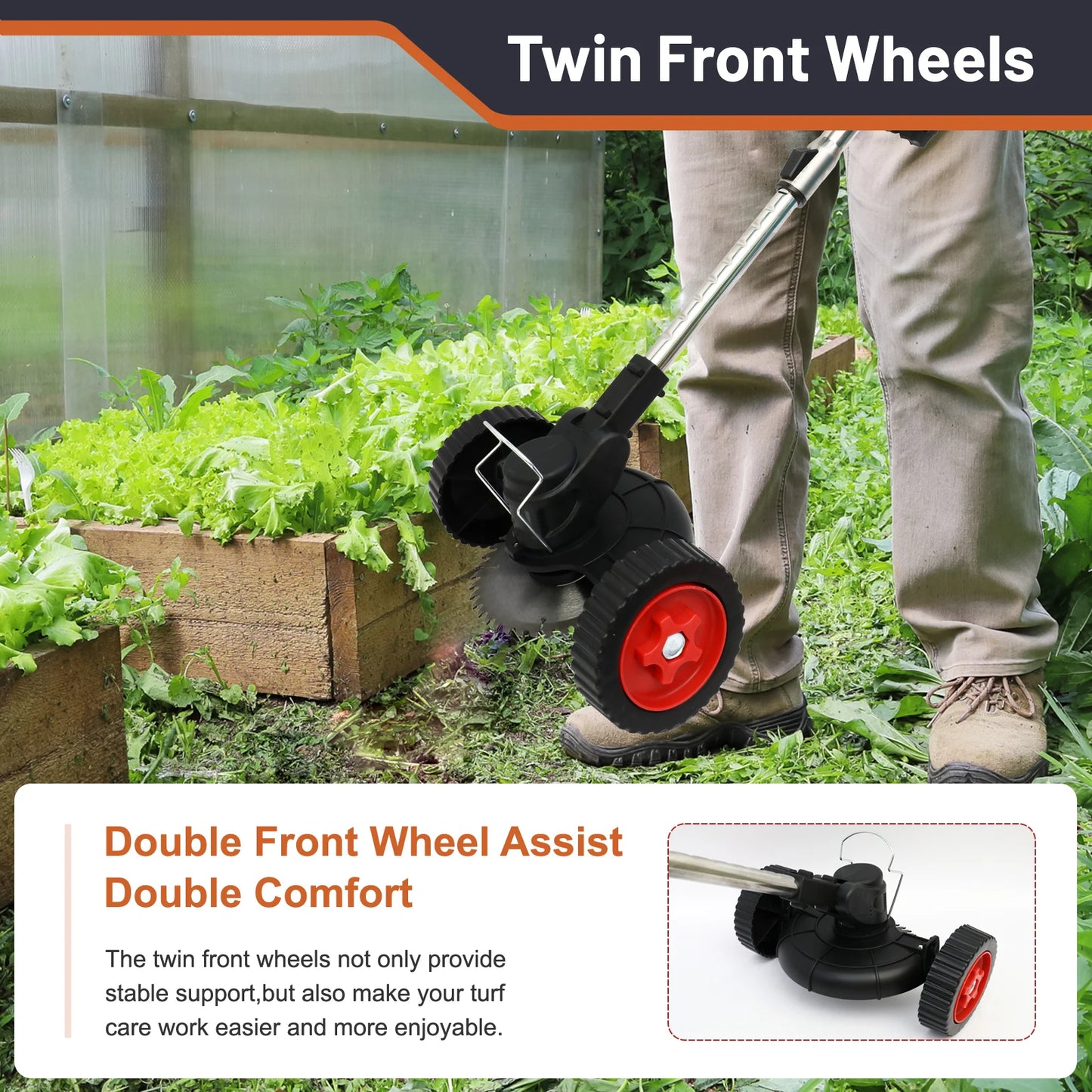 Electric Weed Trimmer With Wheels Lawn Mower