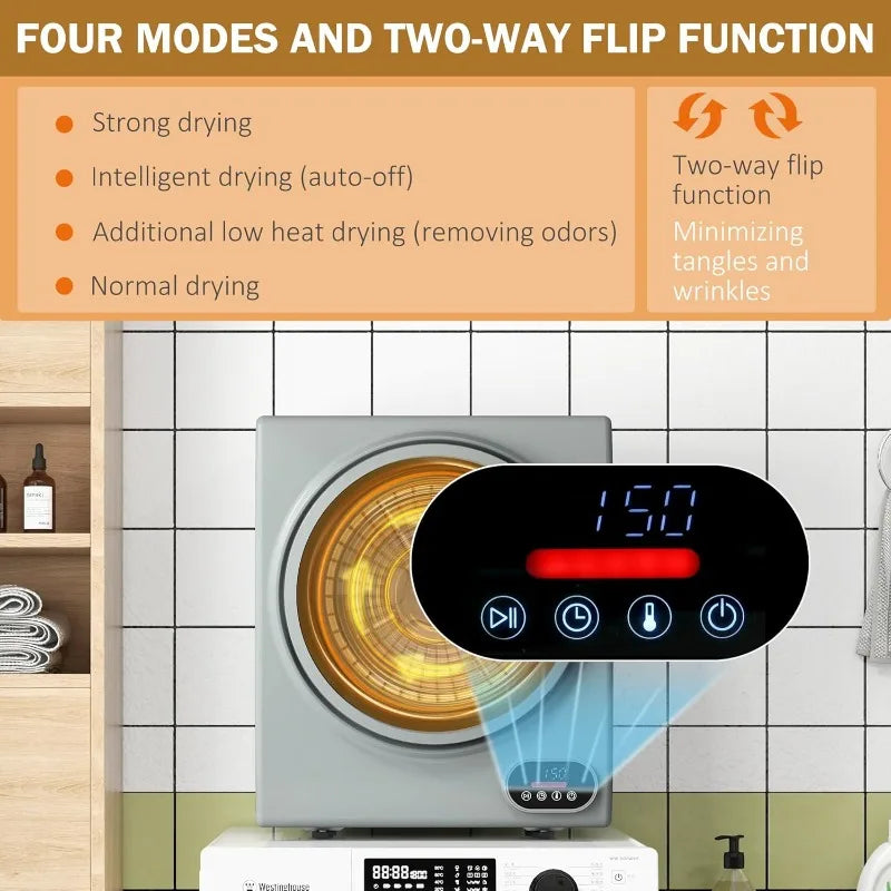 Portable Clothes Dryer Stainless Steel Drum - Intelligent Drying