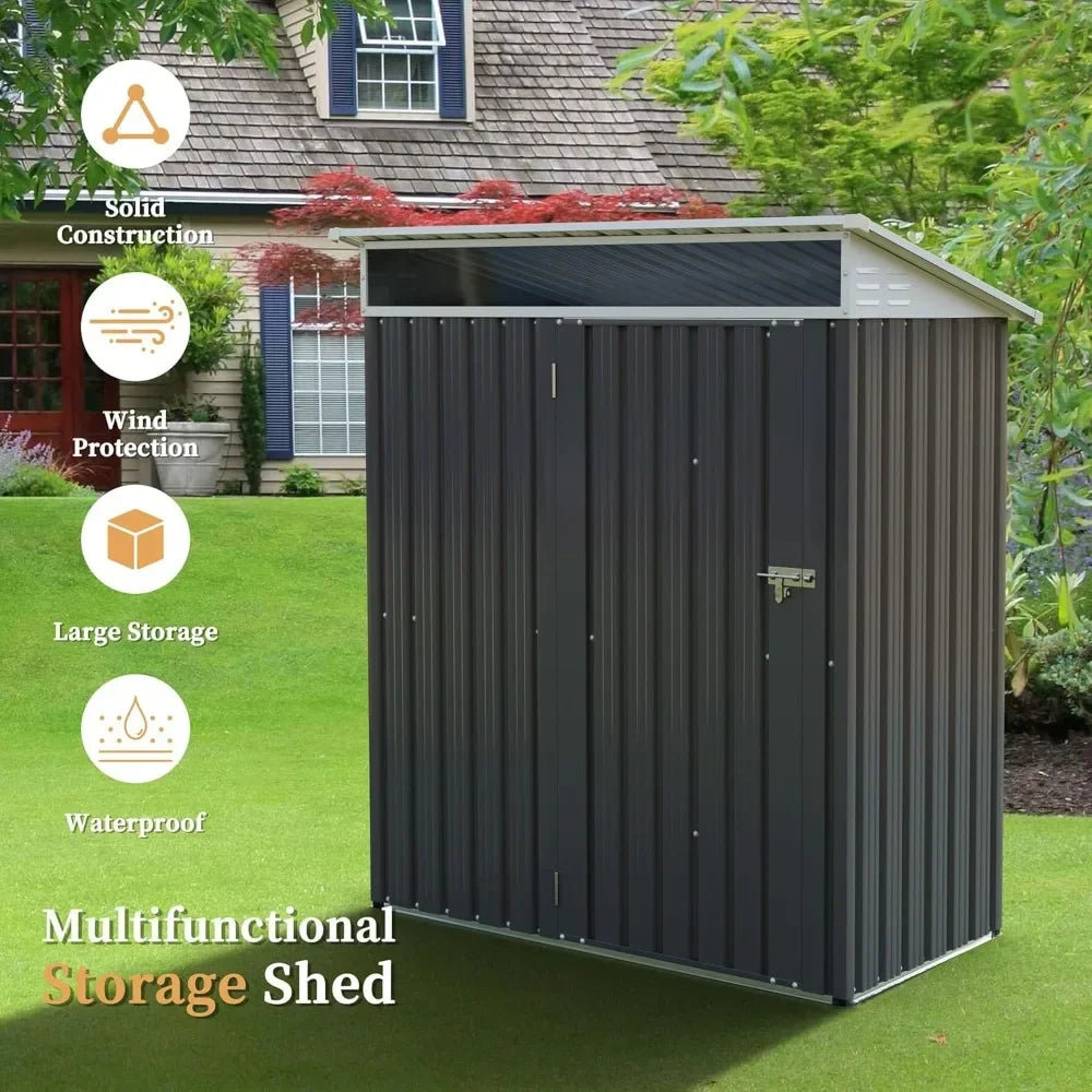 Metal Garden Shed with Large Window and Lockable Door