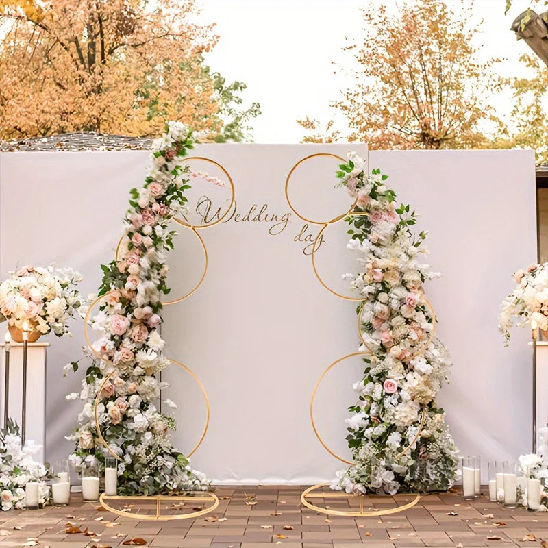 Gold Metal Flower Arch Frame Decoration
