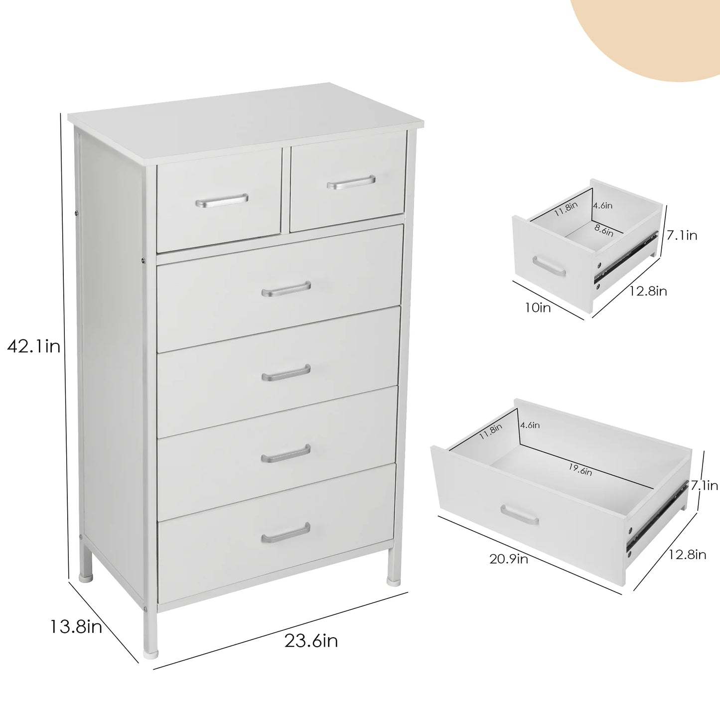 Drawer Dresser storage organizer with Steel Frame
