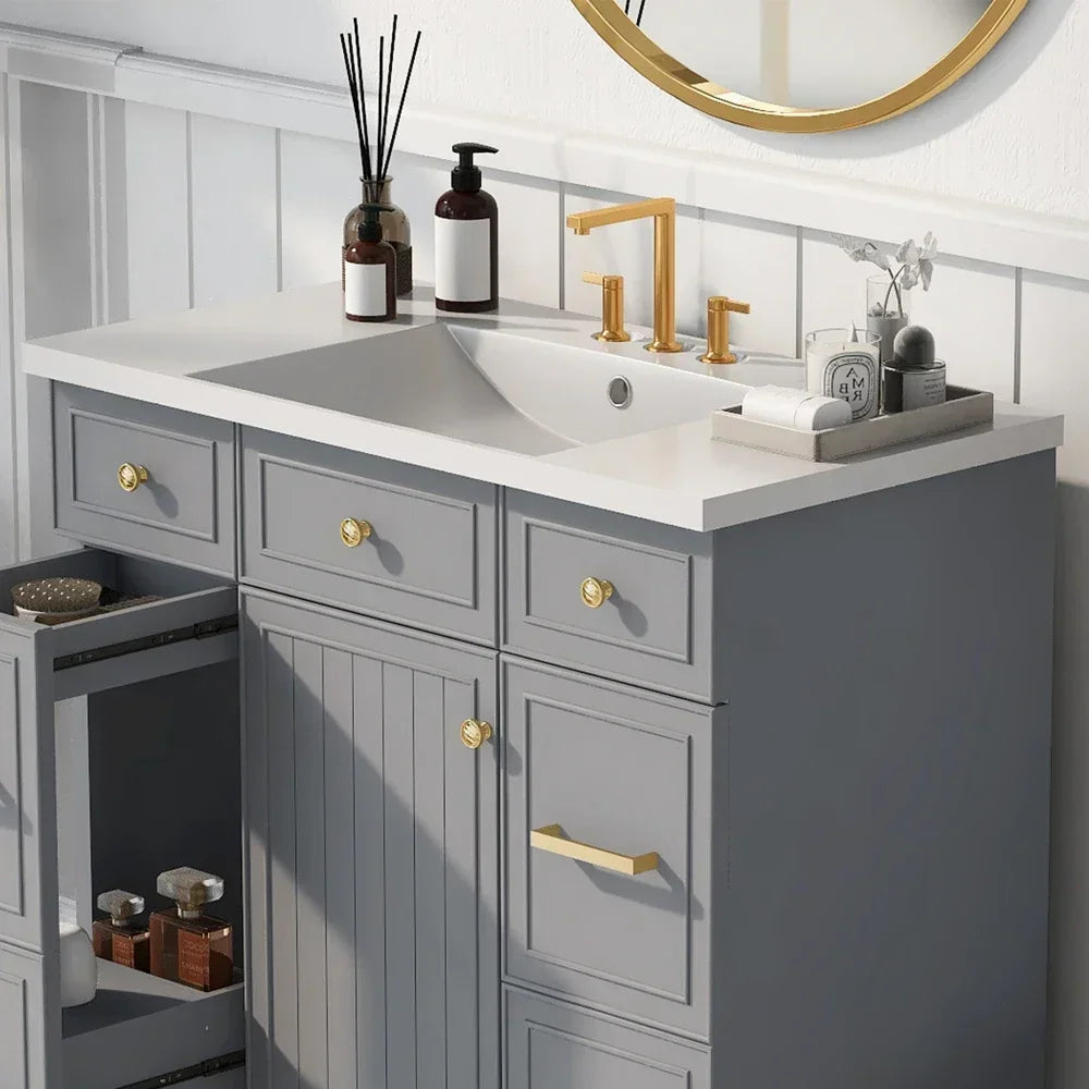 [Sink Only] Rectangular 3 Hole Bathroom Resin Sink