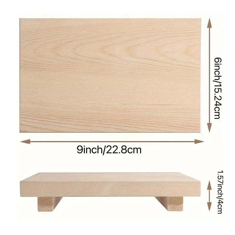 Bathroom Decor Wood Tray Pedestal Stand