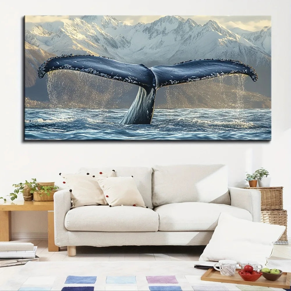 Whale Tail Mural Canvas Art Marine-Themed