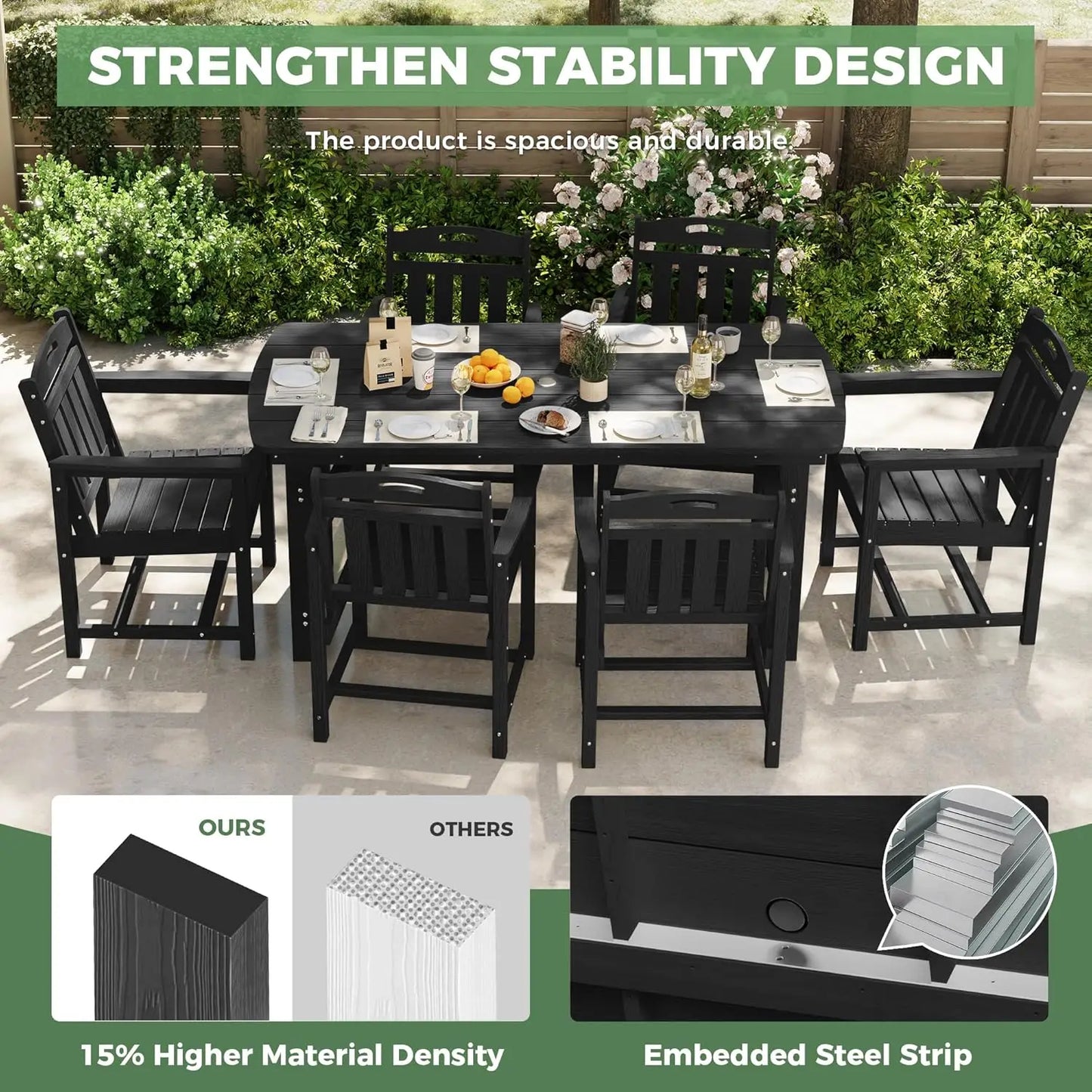 Patio Table and Chairs Set with All-Weather Table