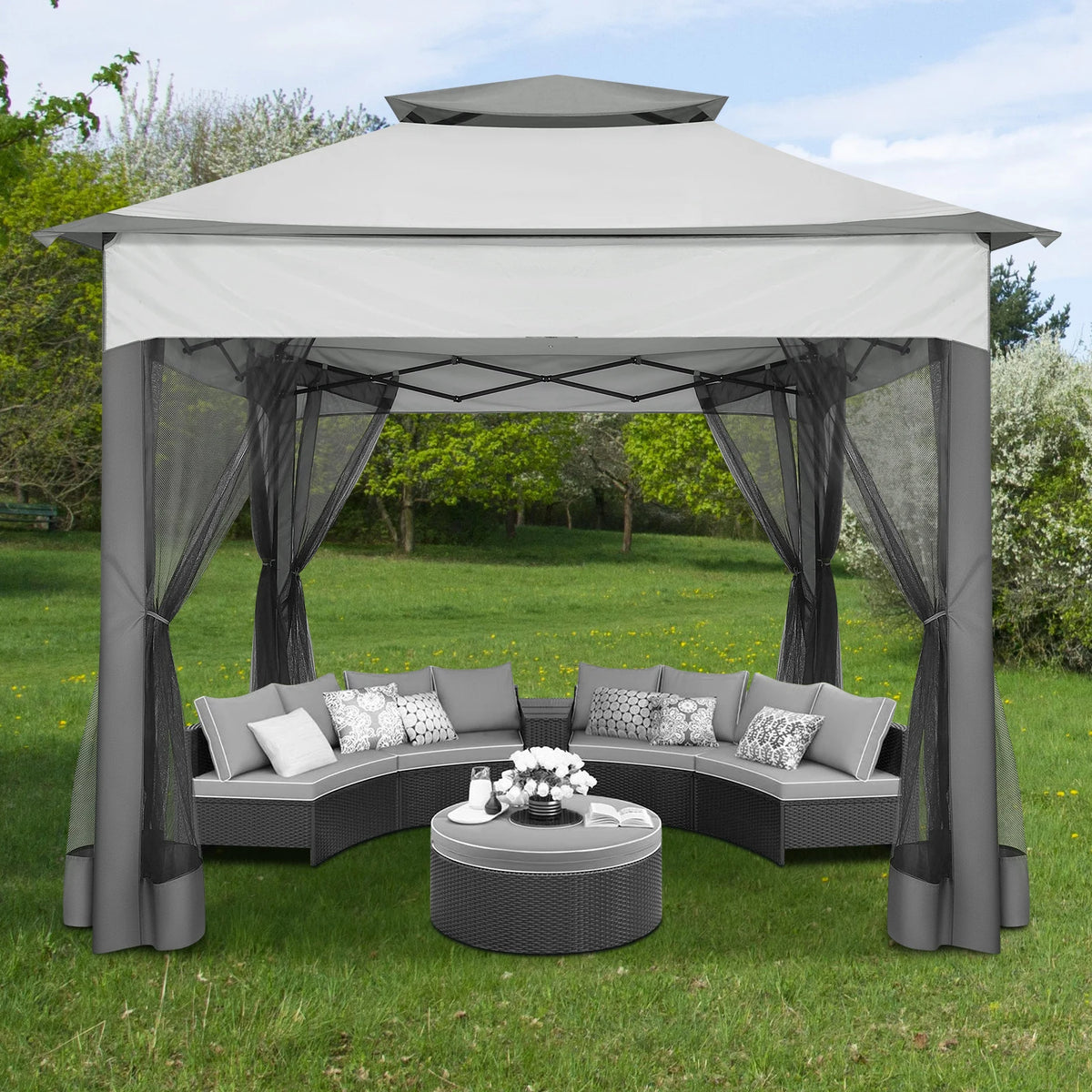 Pop up Gazebo with Mosquito Netting Canopy Tent