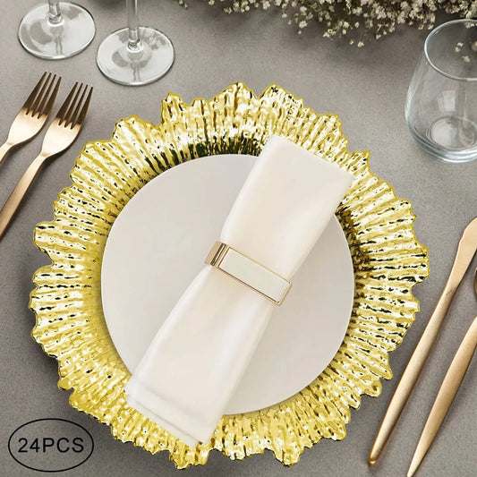 Gold Chargers PP Plate Decoration Set