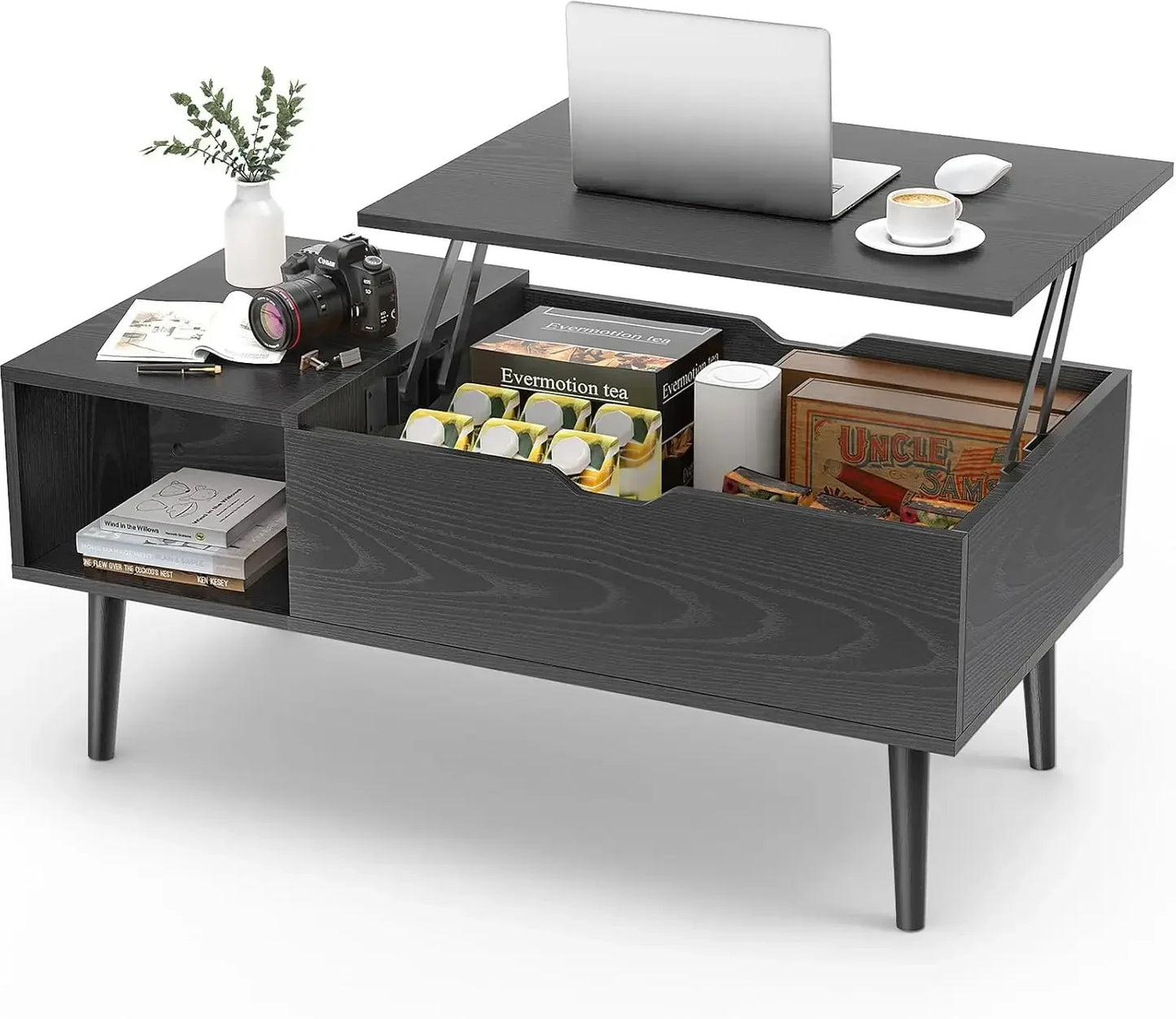 Small Rising Wooden Coffee Table