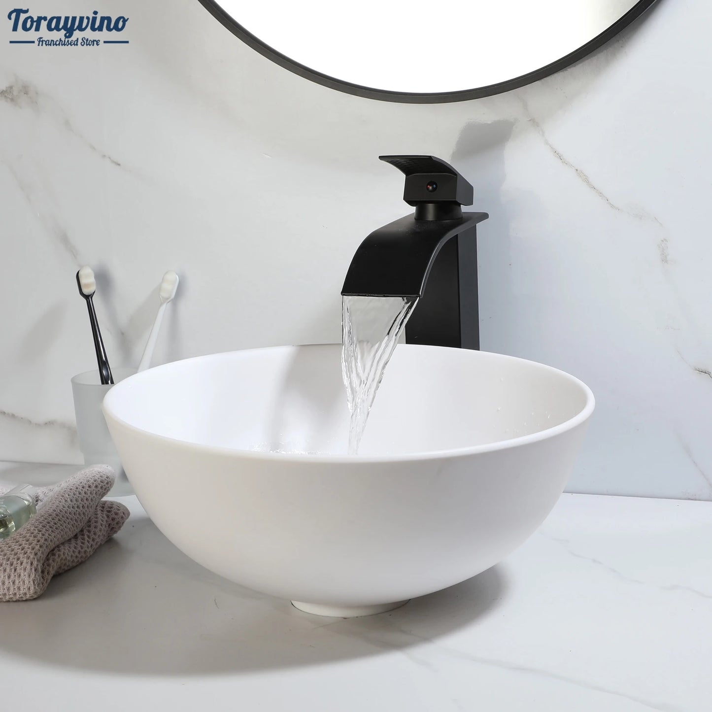 Bathroom Basin Sink Set with Faucet Pop Up Drain