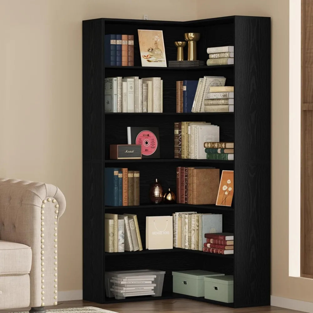 Corner Bookcases with Baffles Shelf Storage Rack