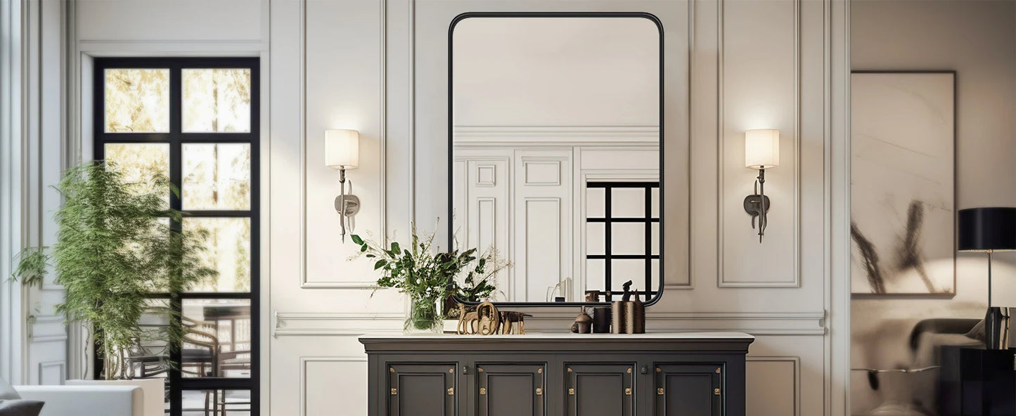 Large Rectangle Vanity Framed Mirror
