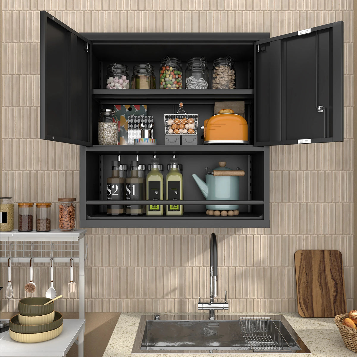Heavy Duty Wall Mounted Lockable Steel Storage Cabinet