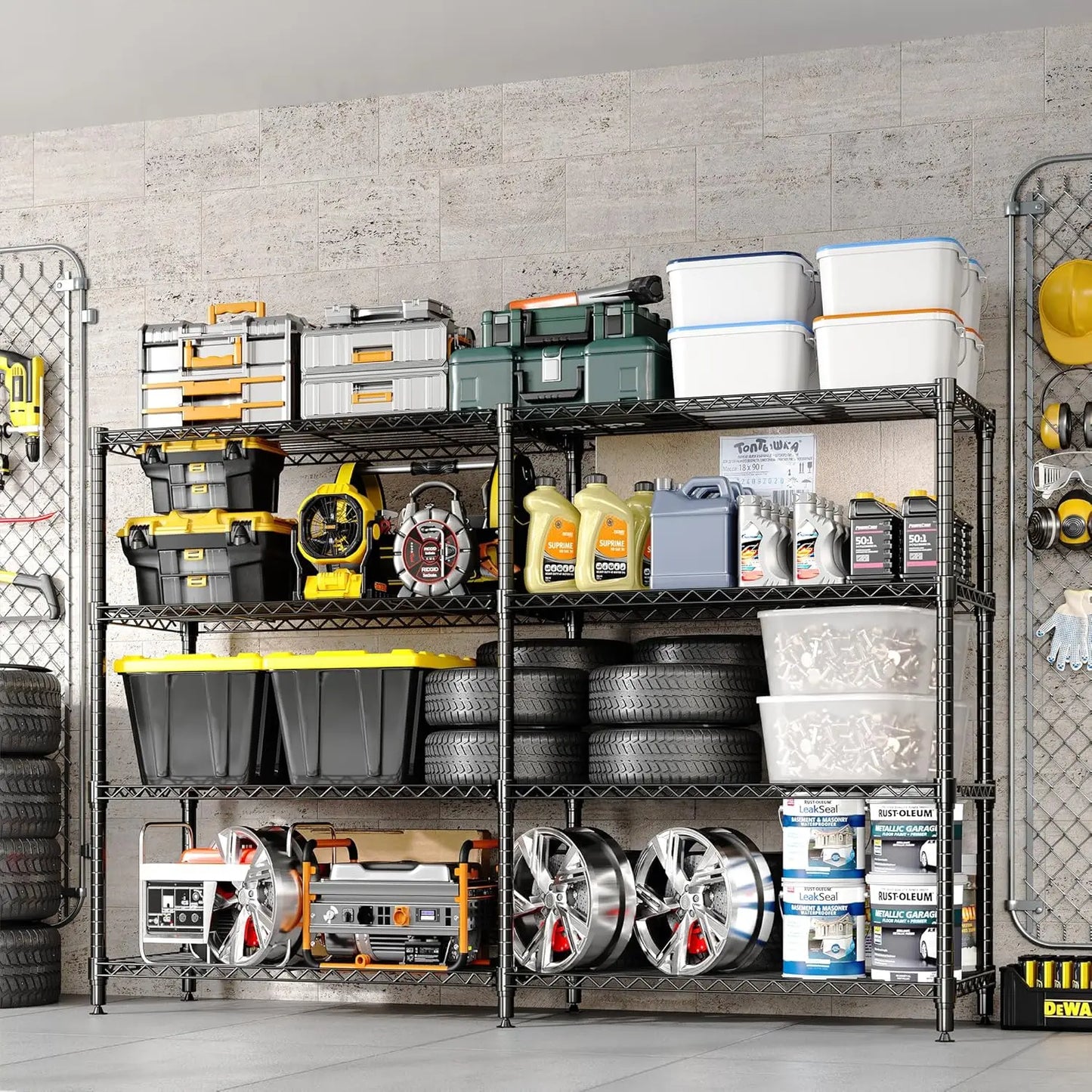 Heavy Duty Metal Shelving Unit Adjustable Organization Shelves