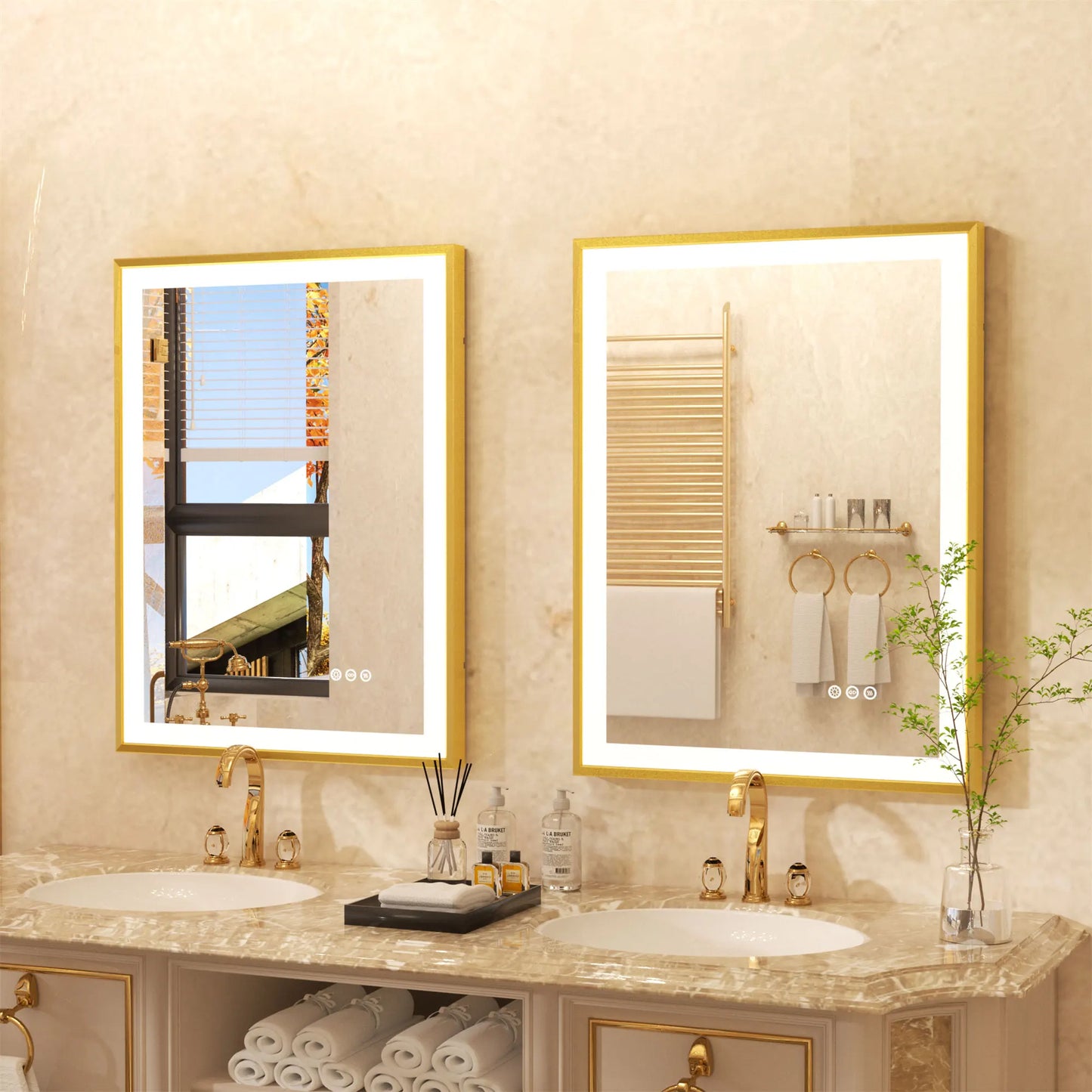 LED Vanity Mirror Gold Frame
